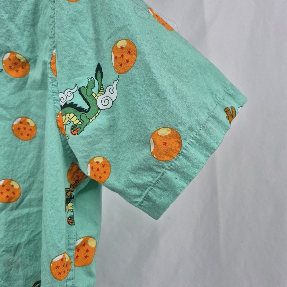 Box Lunch Dragon Ball Z Button Up Shirt Sleeve Shirt Mens Size Medium Anime DBZ - Picture 4 of 8